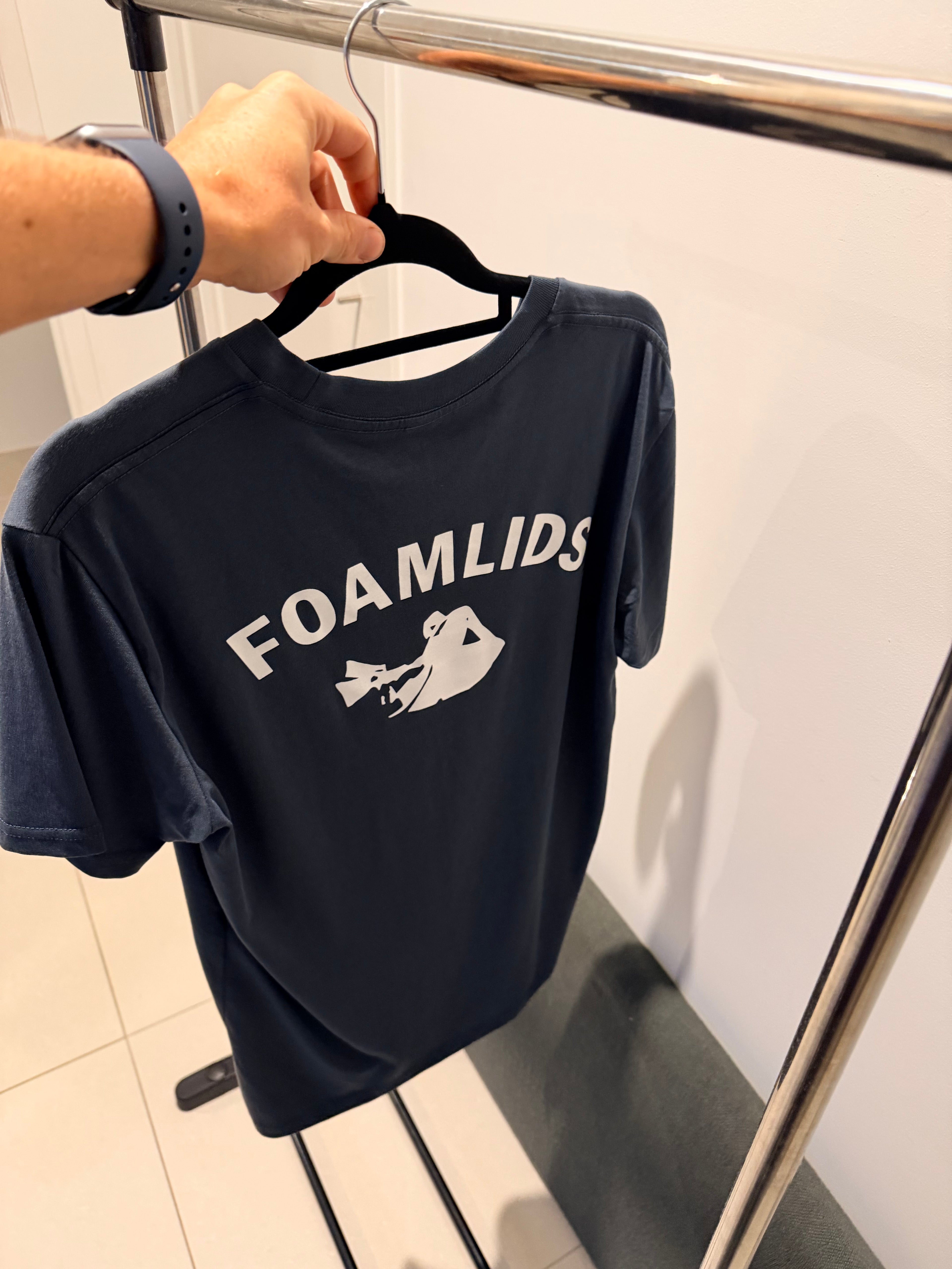 Foamlids OG Navy Blue & White Short Sleeve T-Shirts