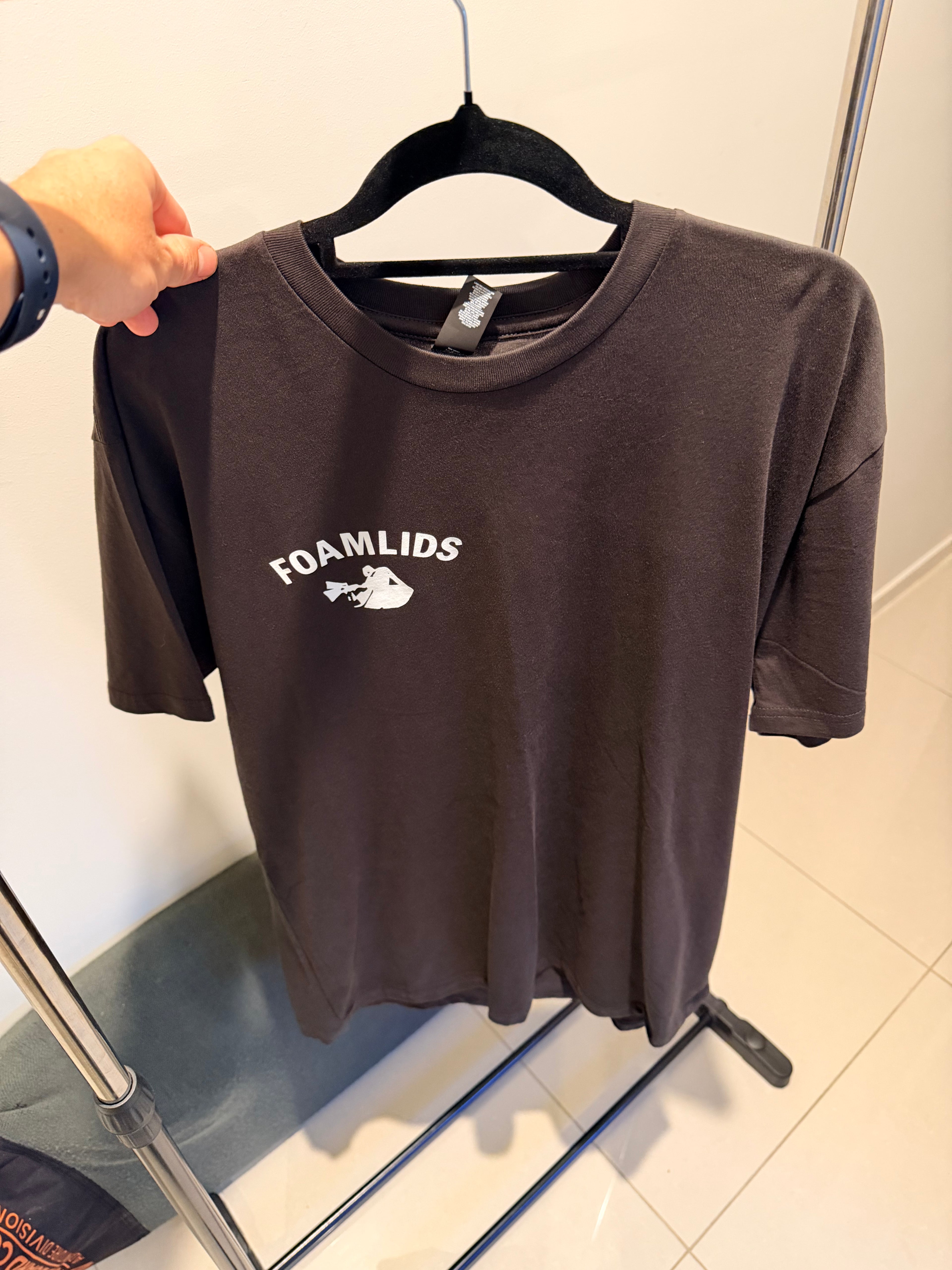 Foamlids OG Light Gray & Black Short Sleeve T-Shirts